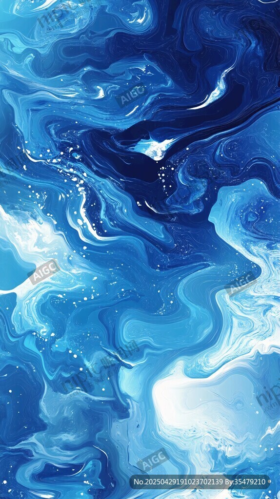 蓝色梦幻流体艺术纹理