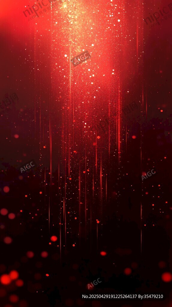 红色梦幻光效粒子背景