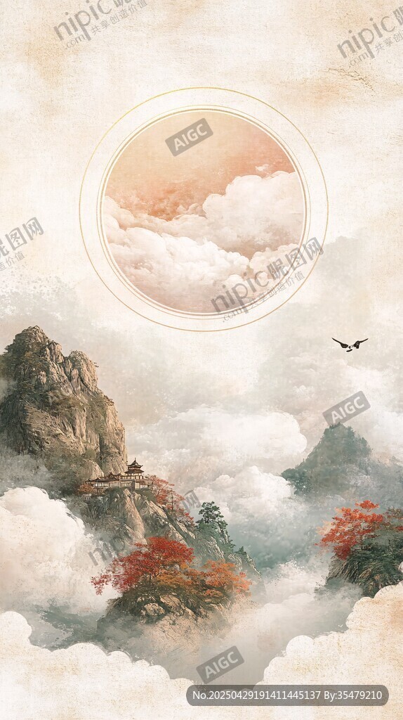 云海山间的诗意自然景观