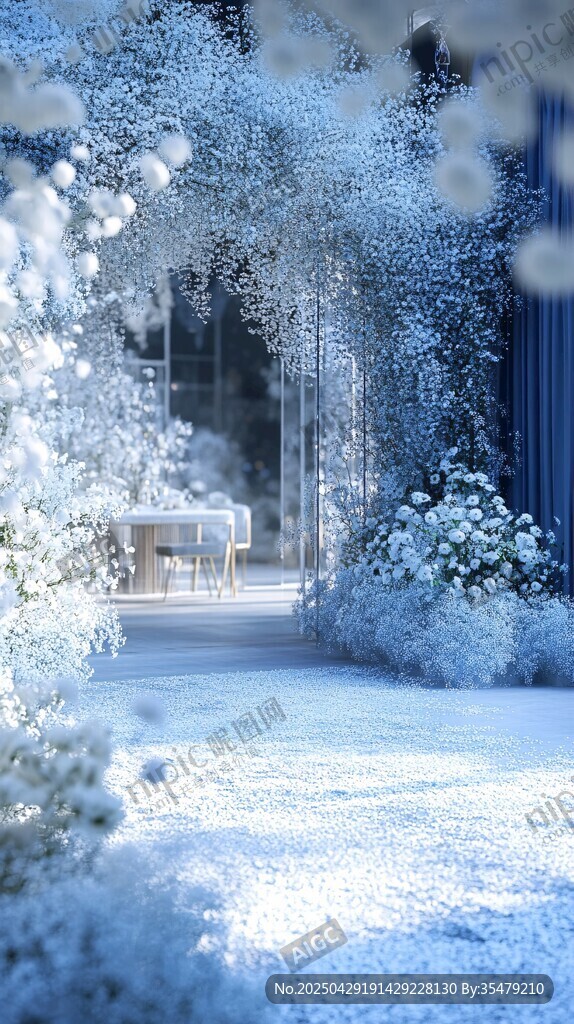 梦幻冰雪主题婚礼场景