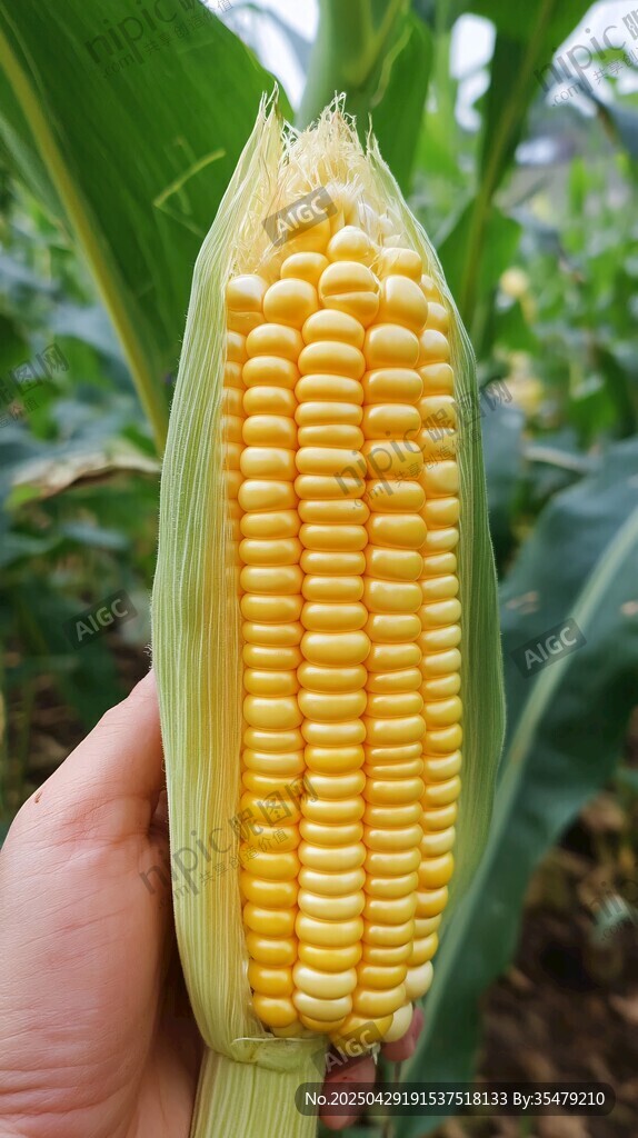 鲜摘饱满甜玉米