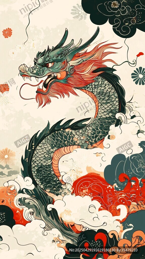 中式祥龙图