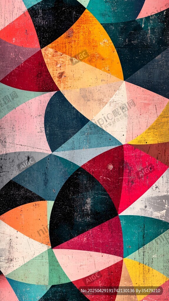 多彩几何抽象艺术图案