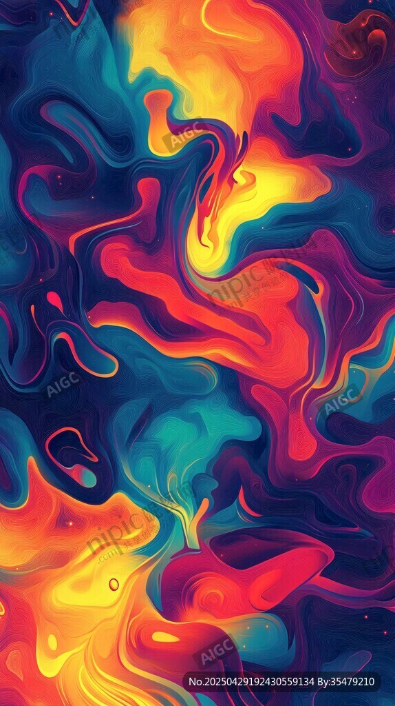 流动炫彩抽象艺术图案