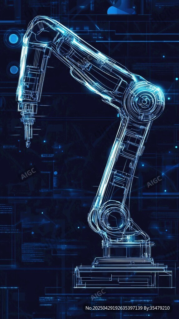 科技感工业机械臂设计图