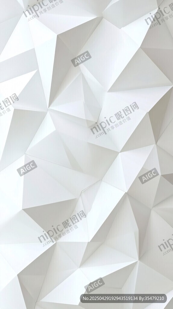 白色立体多边形几何纹理
