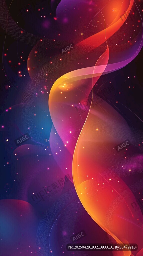 梦幻炫彩流动光线背景图