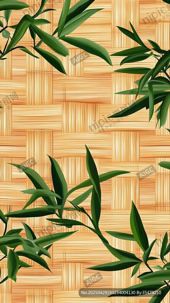 竹影交织的编织纹理背景
