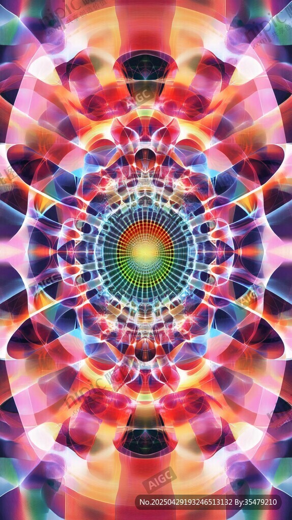 梦幻绚丽的几何抽象图案