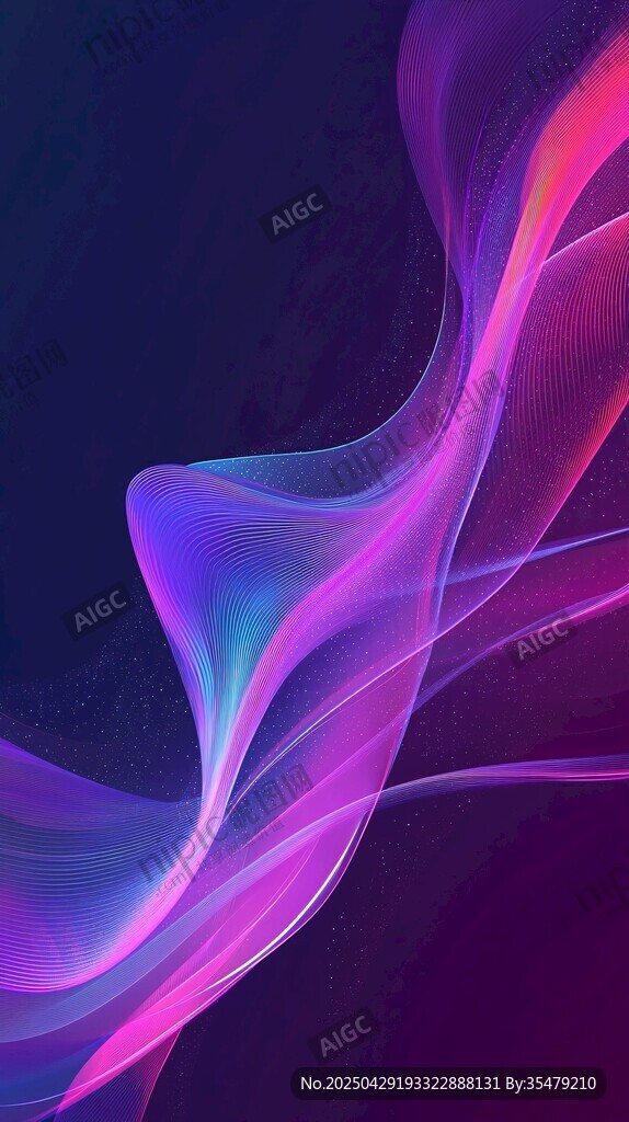 梦幻炫彩流动线条背景