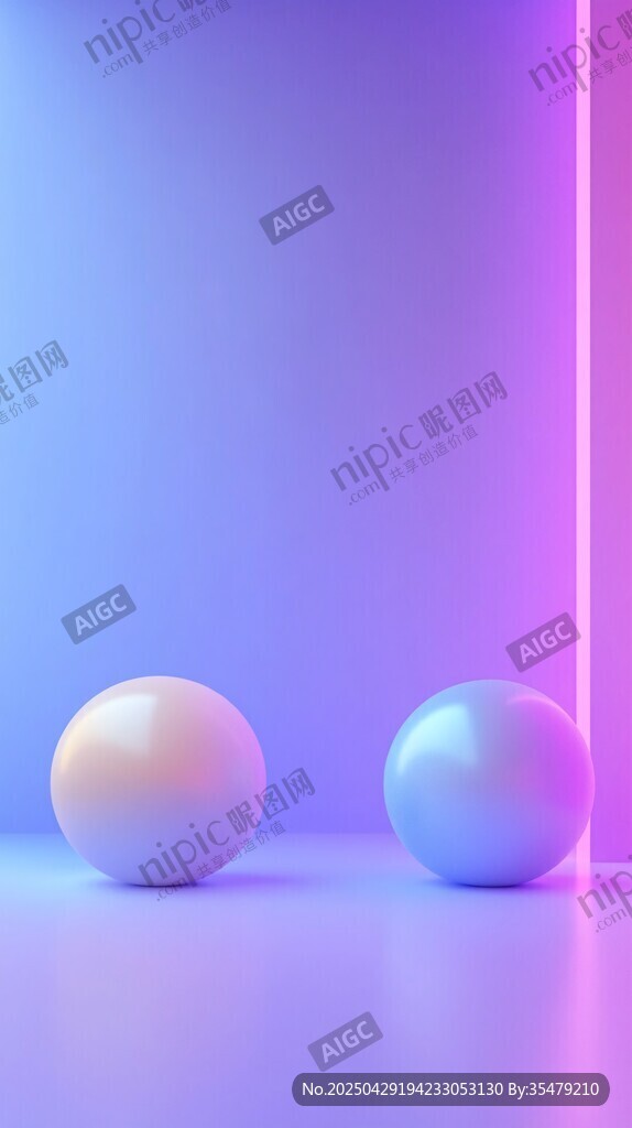 梦幻双色球体极简背景图