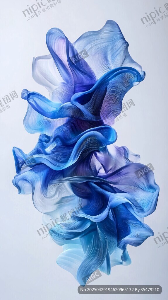 梦幻蓝调抽象艺术形态