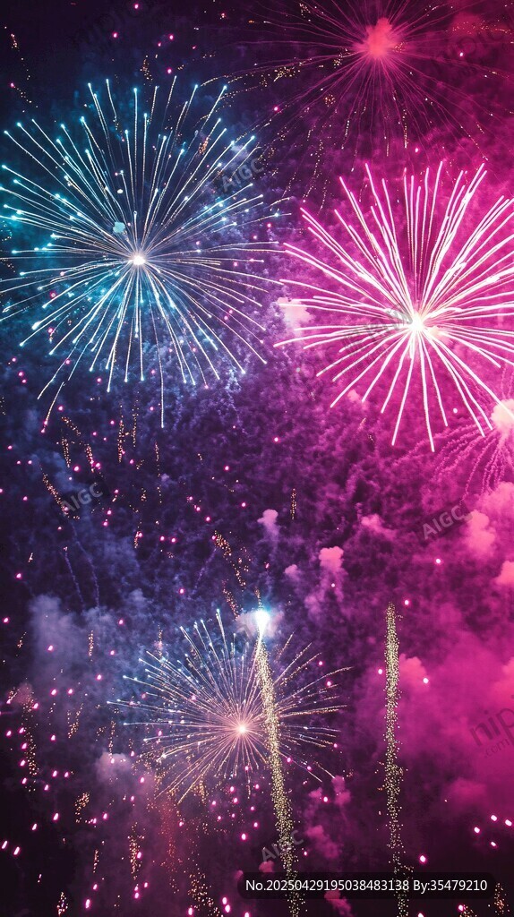 绚丽烟花点亮夜空