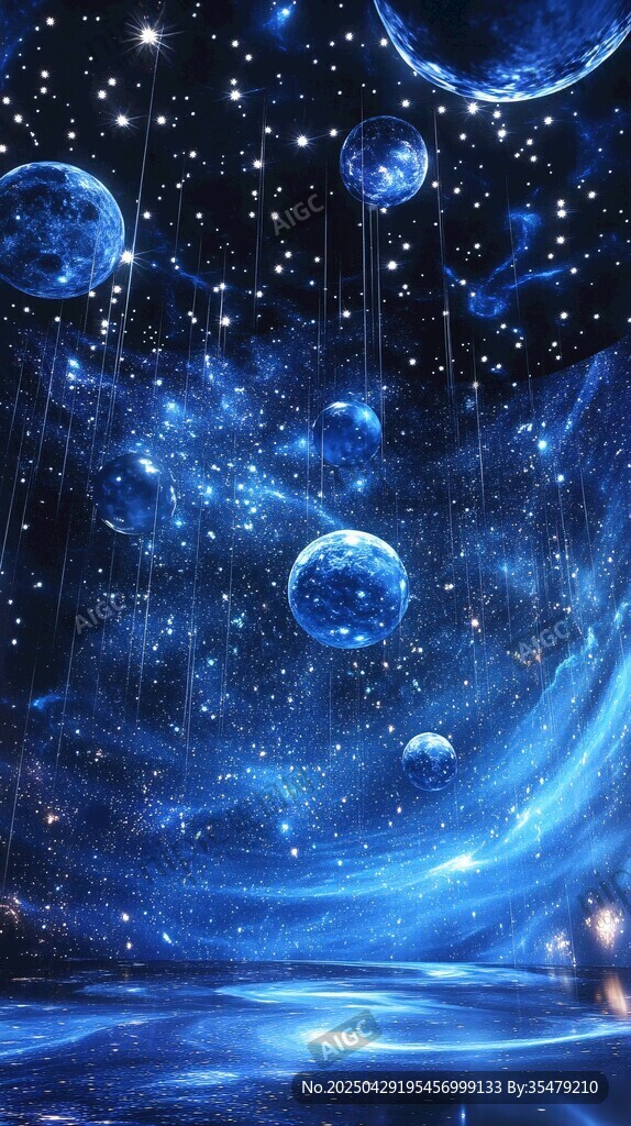 梦幻蓝色宇宙星空场景