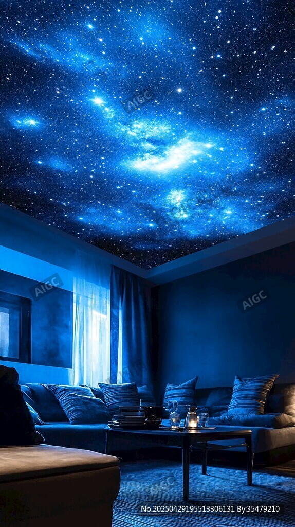 梦幻星空主题客厅天花板