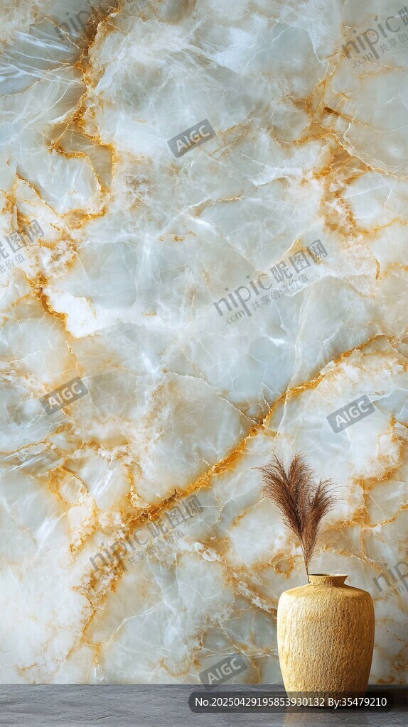 大理石纹理背景的精致花瓶