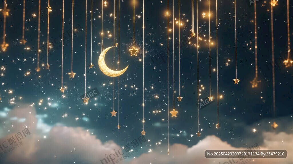 梦幻星空下的星月浪漫