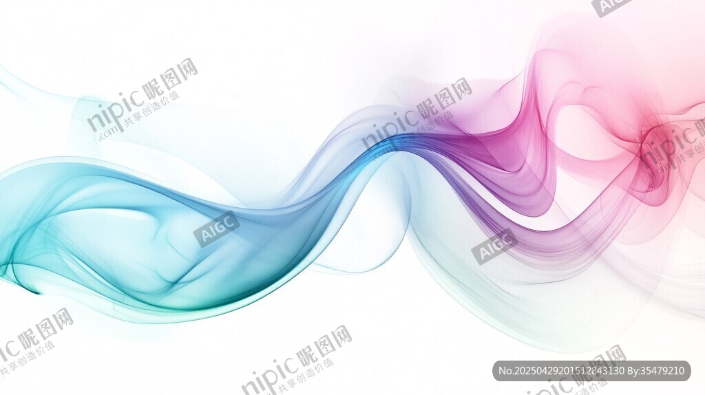 梦幻彩色烟雾曲线背景