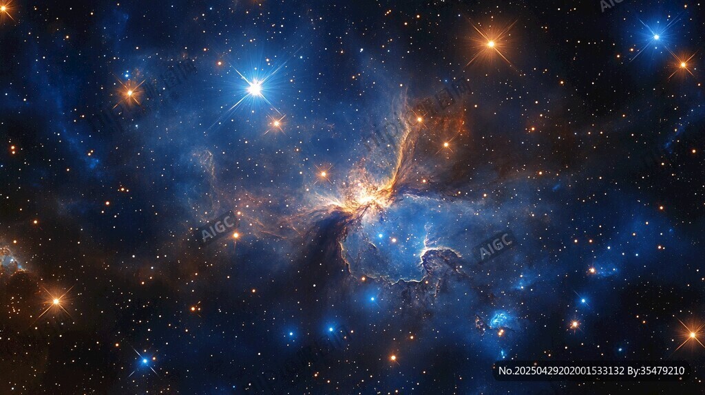 璀璨星空下的神秘宇宙景象