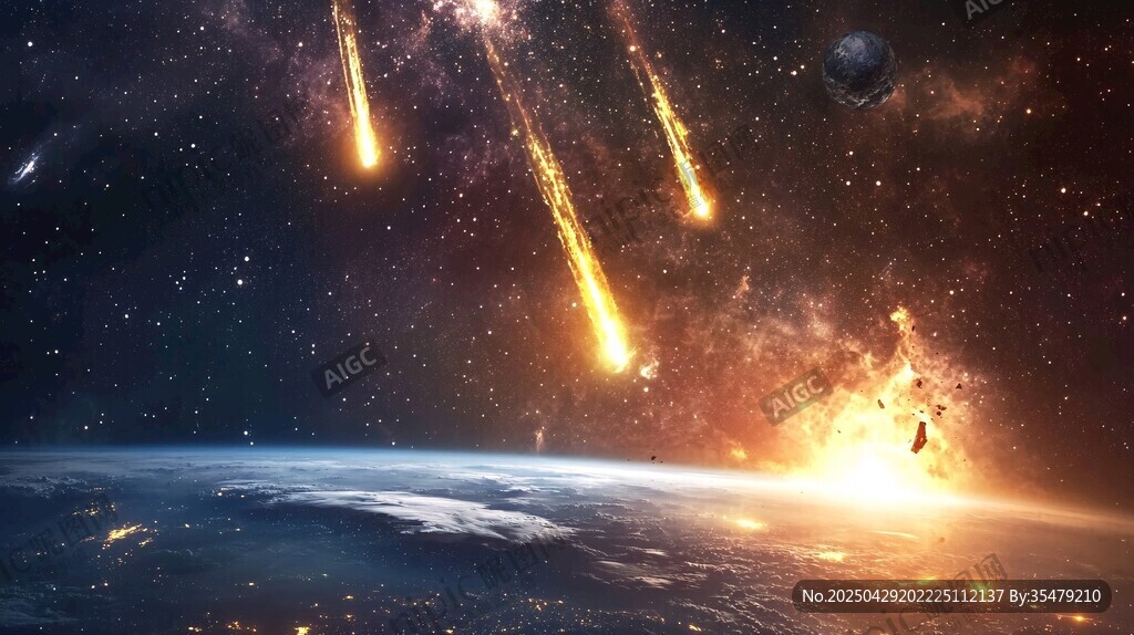 流星划过浩瀚宇宙天际