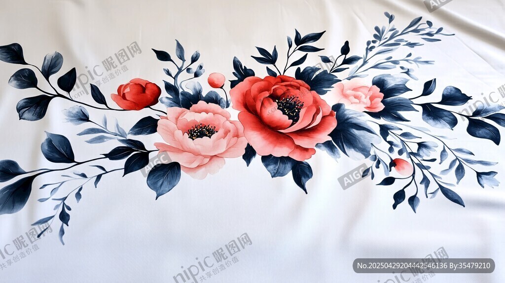 手绘花卉图案 唯美雅致