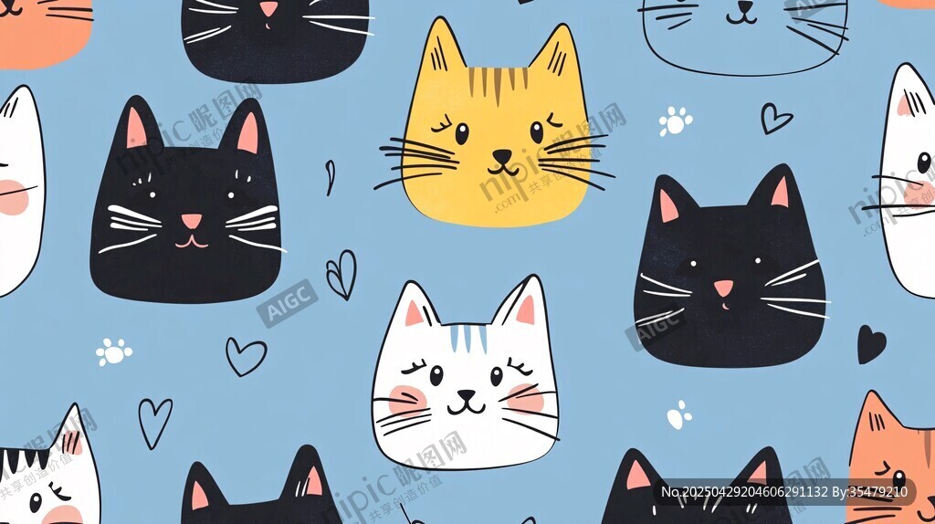 可爱猫咪图案背景