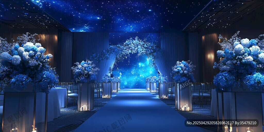 梦幻星空主题浪漫婚礼现场
