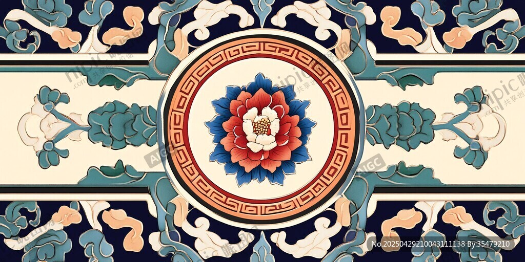 中式传统花卉图案纹饰