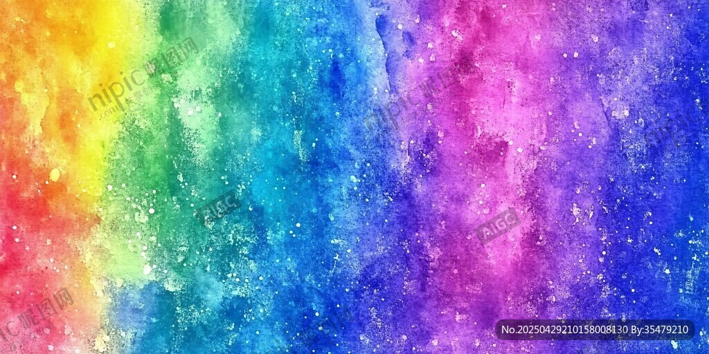 梦幻多彩水彩星空背景图