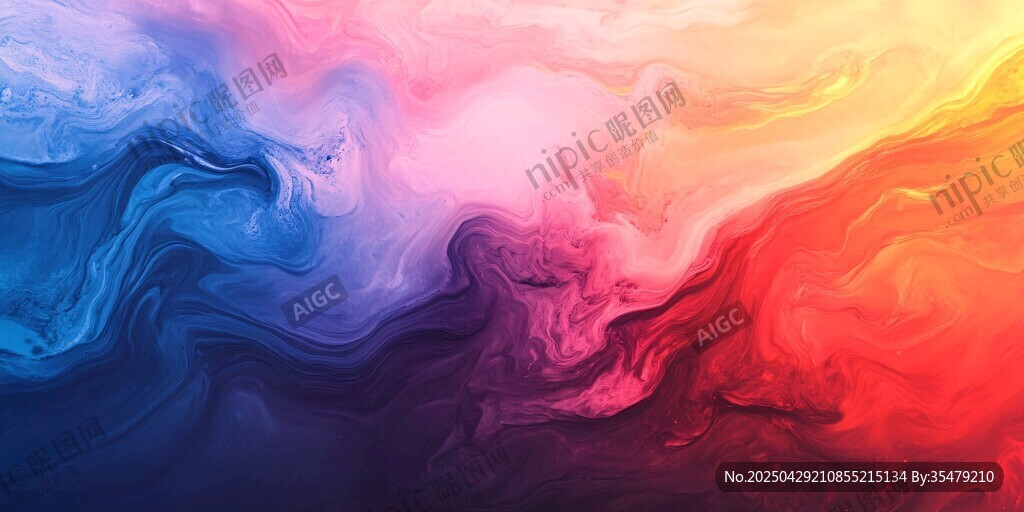 梦幻色彩流体艺术背景图