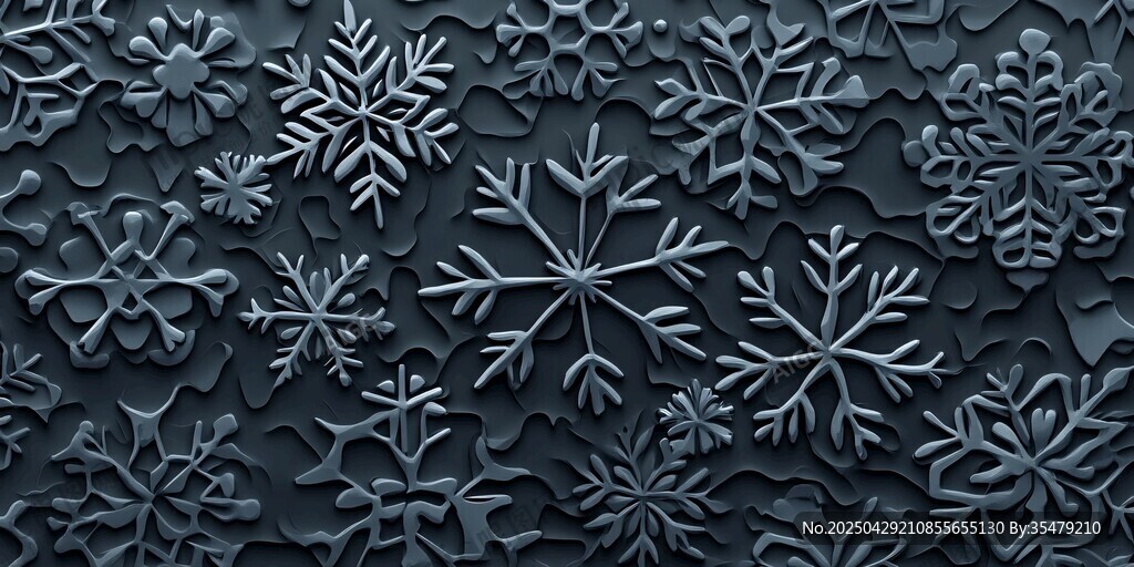 深蓝色雪花纹理背景图案
