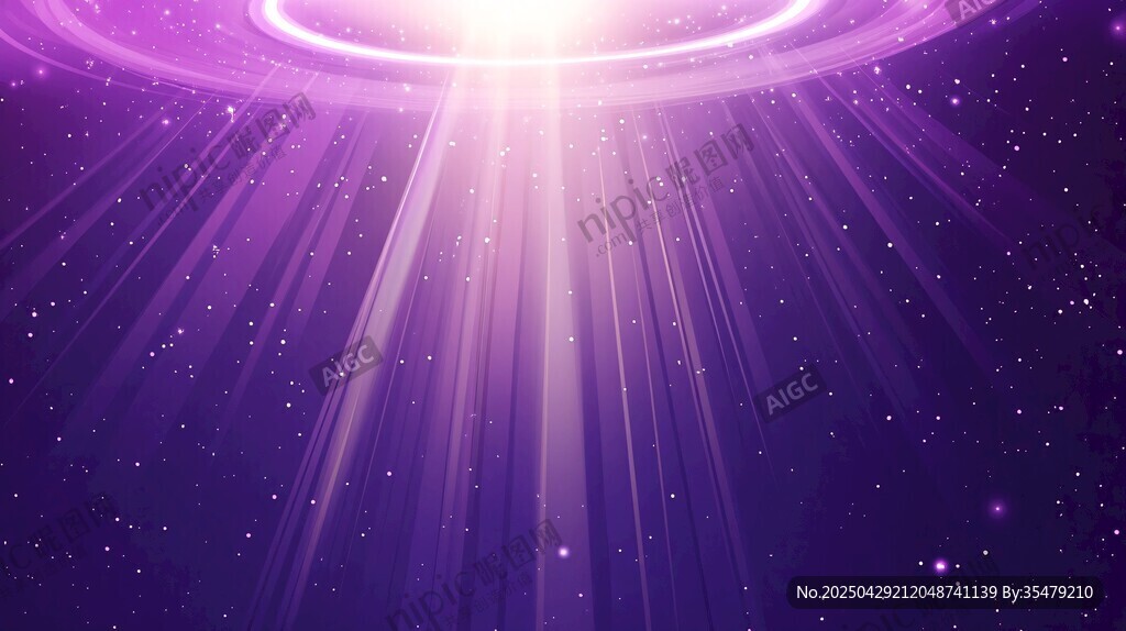 梦幻紫色星空光芒背景