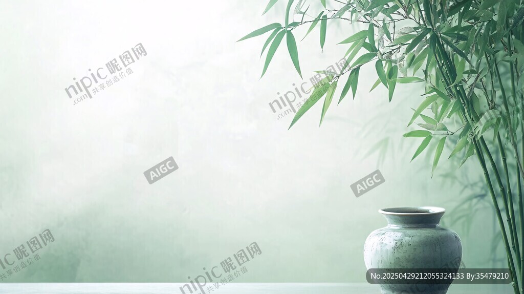 青竹瓷瓶 中式淡雅意境