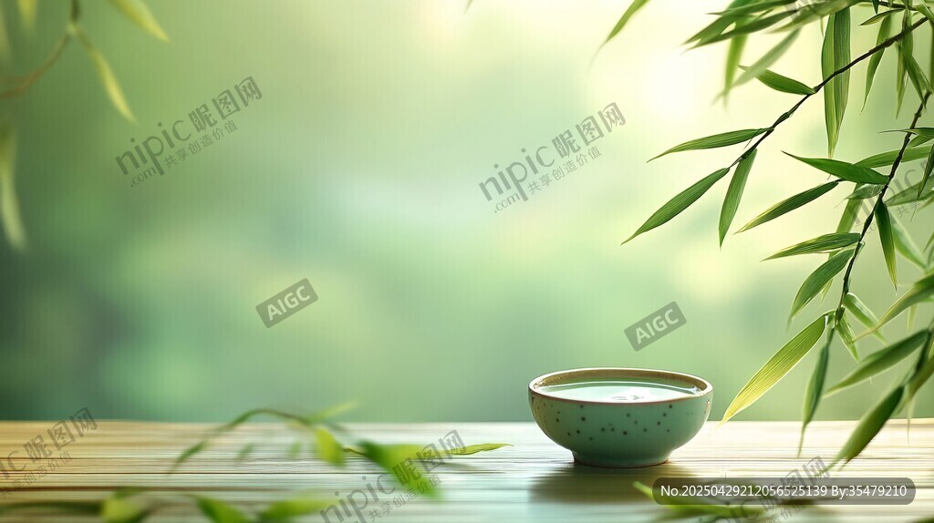 竹影下的清茶静美时刻