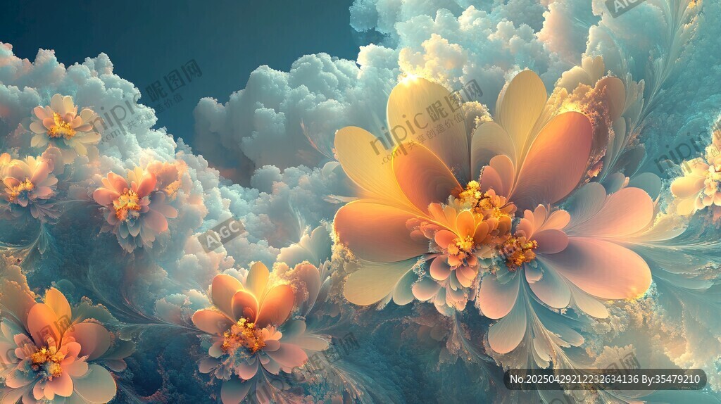 梦幻云端繁花绽放