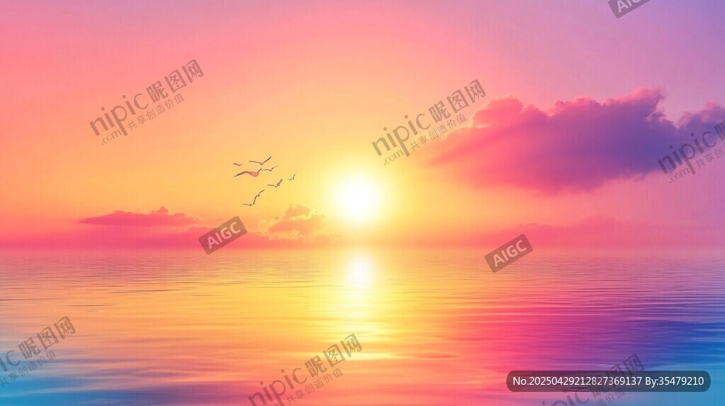 海上日出梦幻美景