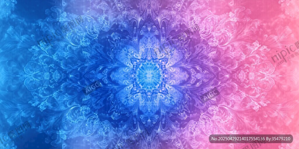 梦幻渐变曼陀罗图案背景