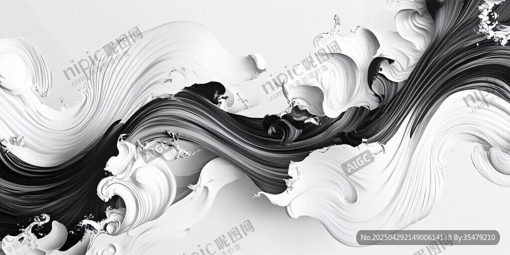 水墨动感抽象线条艺术图