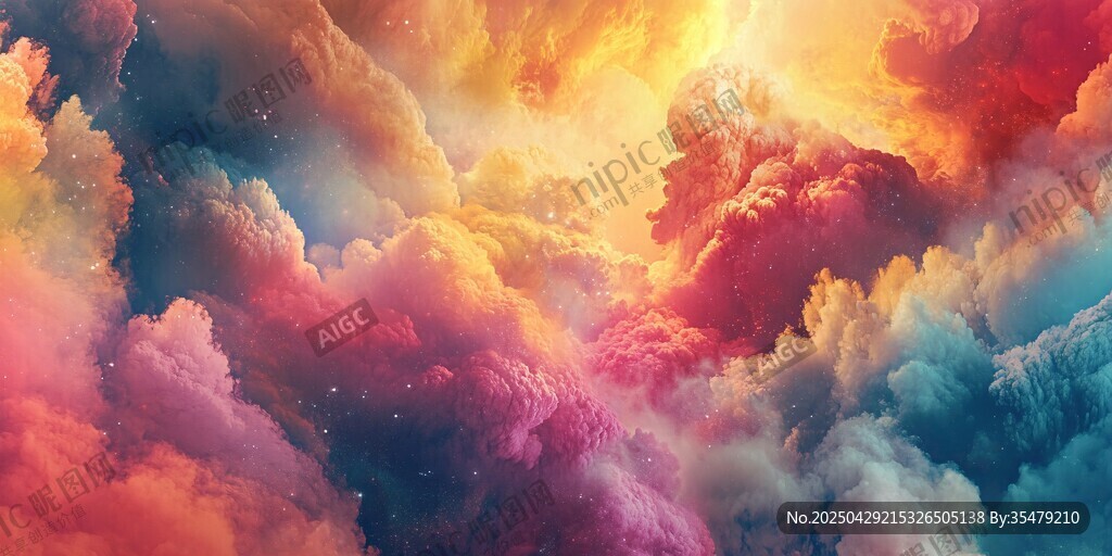 梦幻绚烂的多彩云海世界