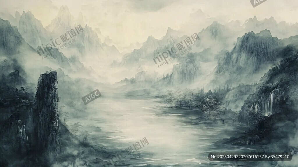 水墨山水意境图