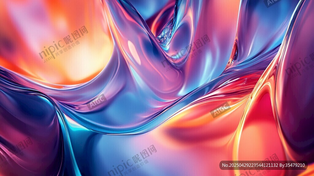 梦幻流体色彩抽象艺术图
