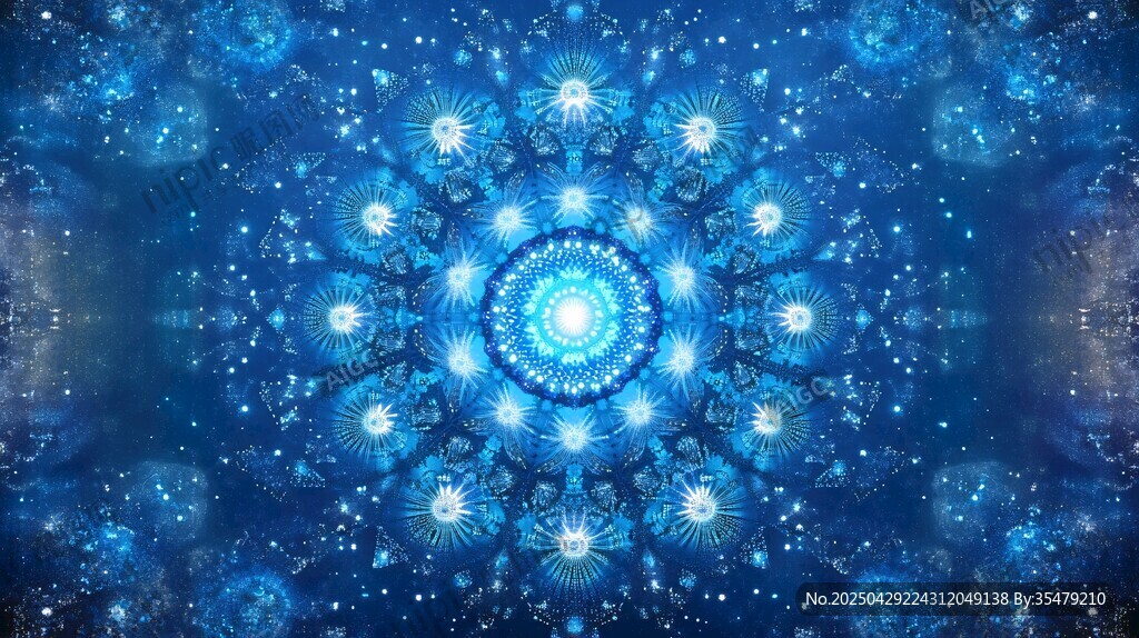 梦幻蓝色星空曼陀罗图案