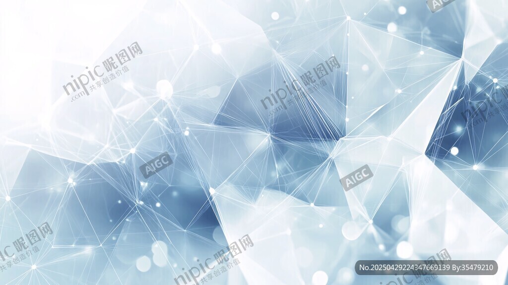 梦幻蓝白几何抽象背景图