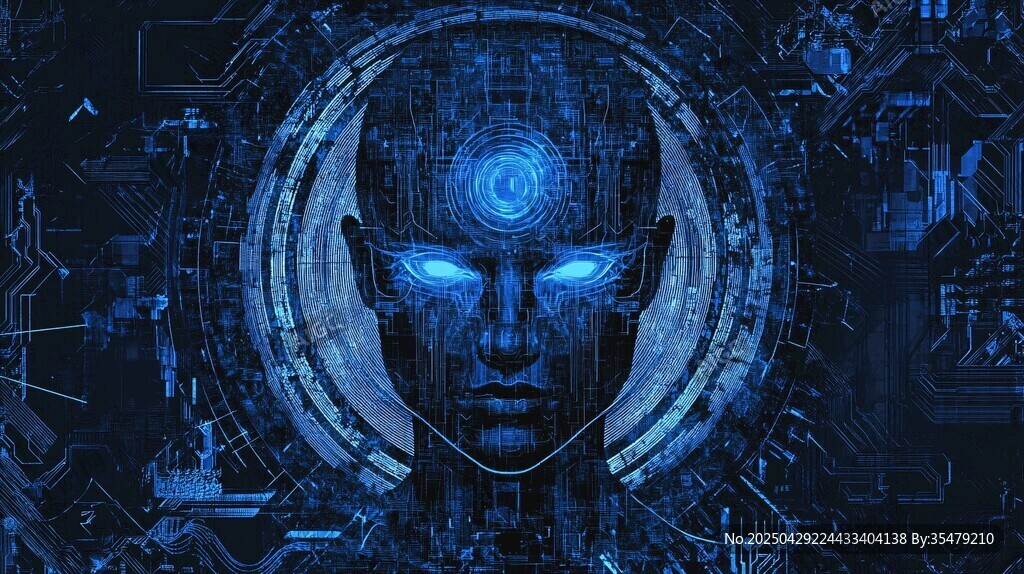 科技感人工智能头像画面