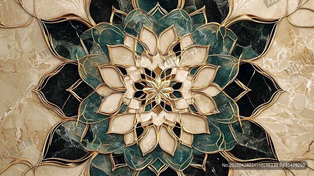 精美几何花卉图案装饰画