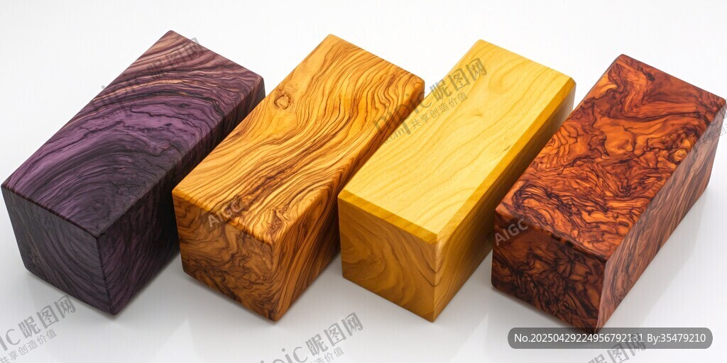 多彩木纹立方体展示