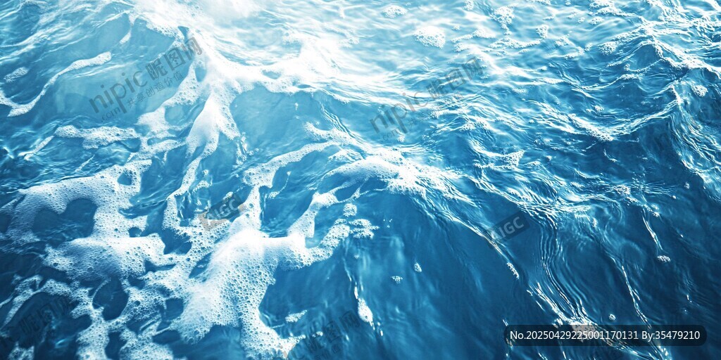 蓝色海洋波浪涌动画面