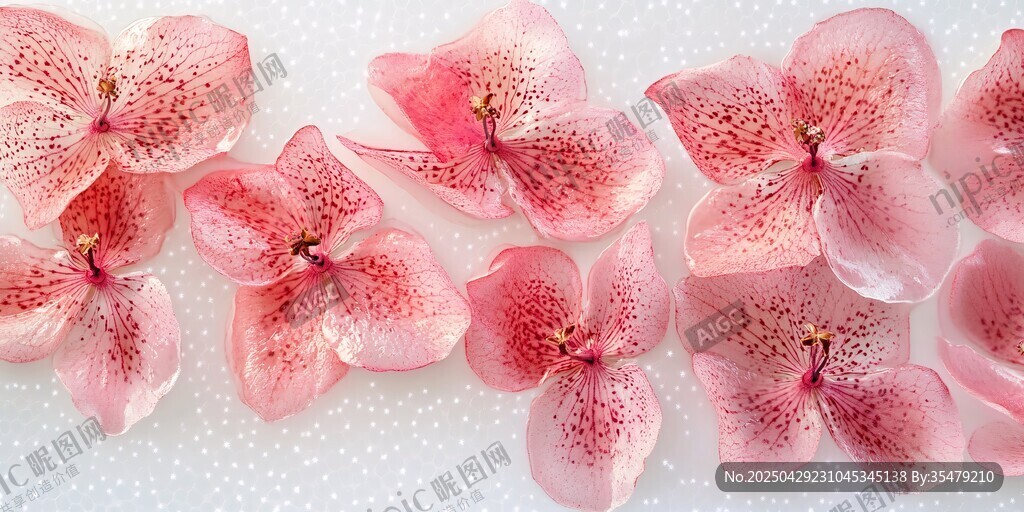 粉色兰花花瓣特写