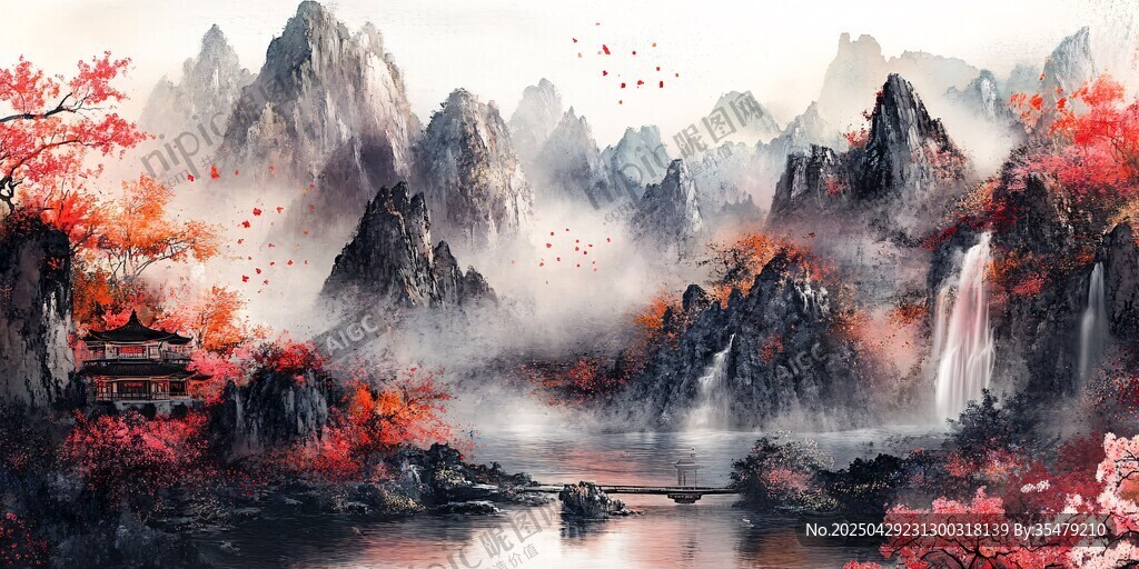 秋韵山水间的诗意画卷