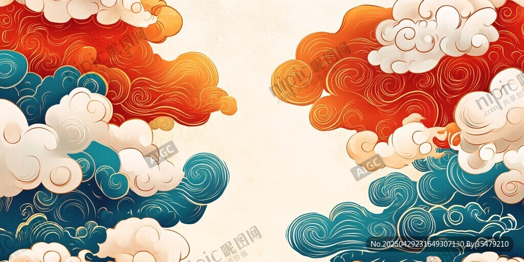 中式云纹图案 灵动飘逸